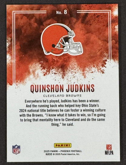 2025 Panini Phoenix Football Quinshon Judkins Color Blast #8 SSP RC Browns