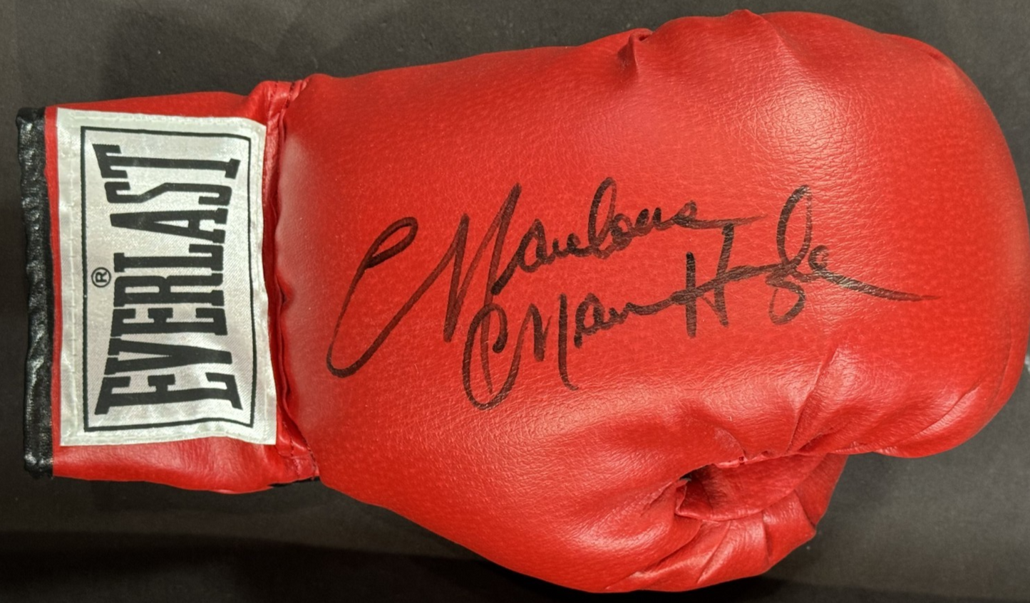Marvelous Marvin Hagler Signed Everlast Red Left Boxing Glove HOF Auto CBM COA