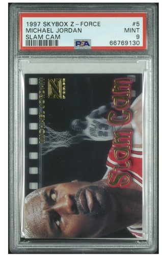 MICHAEL JORDAN 1997 SKYBOX Z-FORCE SLAM CAM #5 SP Insert PSA 9 MINT HOF Bulls