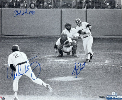 Bucky Dent Mike Torrez Signed 16x20 Framed HR Photo 10/2/78 ins Auto Steiner MLB