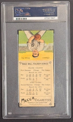 1911 T201 Mecca Frank Chance /Johnny Evers Cubs HOF PSA 5 EX Beauty Looks Nicer