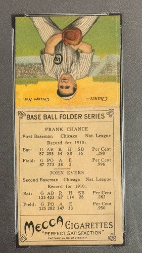 1911 T201 Mecca Frank Chance /Johnny Evers Cubs HOF PSA 5 EX Beauty Looks Nicer