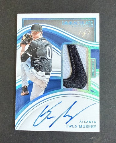 Owen Murphy 1/1 2023 Immaculate Prospect Rookie Auto Nike Swoosh Patch Braves Rc