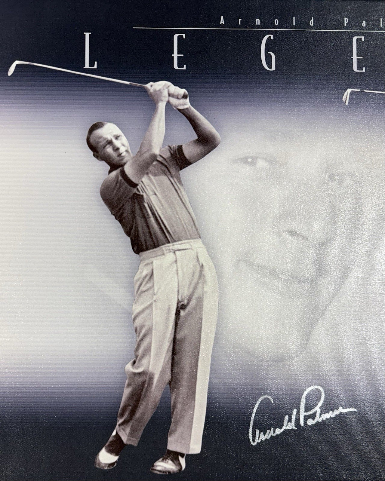 Tiger Woods Nicklaus Palmer Signed Stretched Canvas /150 Golf Legends Auto UDA