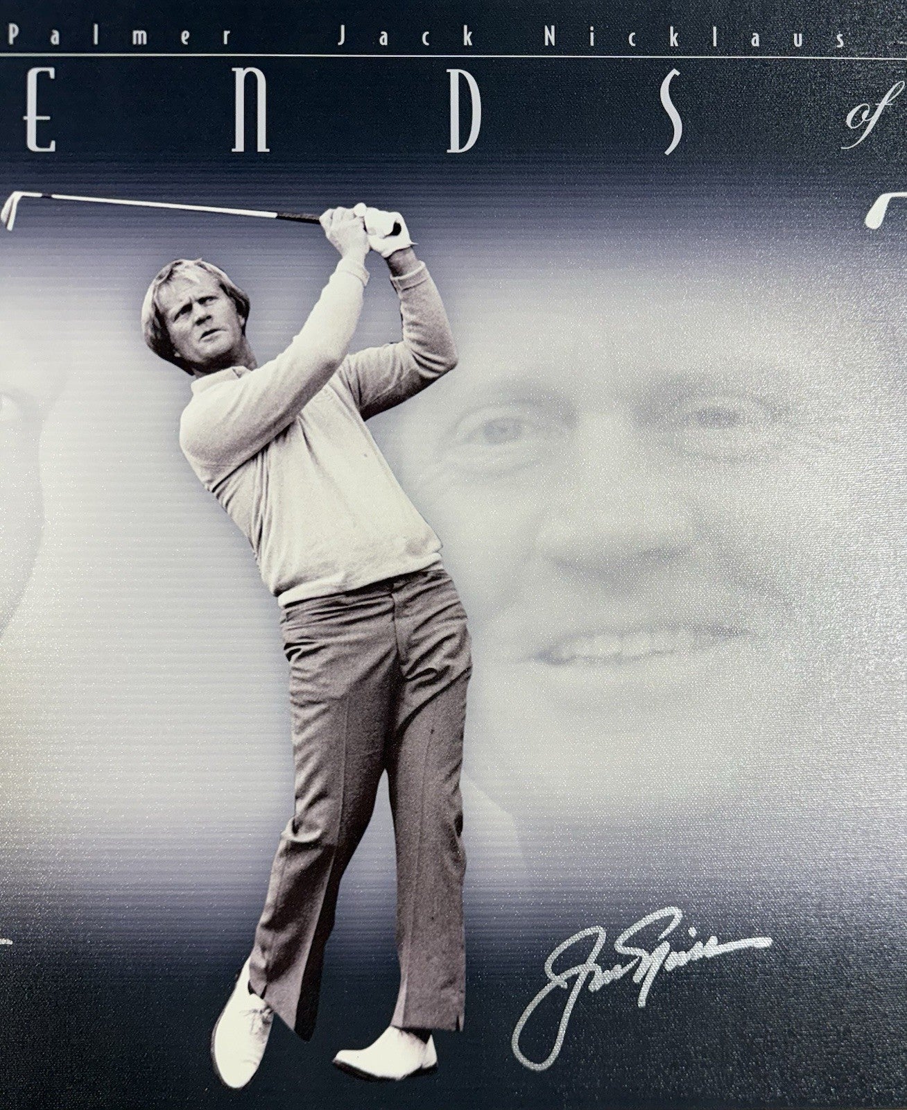 Tiger Woods Nicklaus Palmer Signed Stretched Canvas /150 Golf Legends Auto UDA