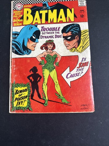 Batman #181 1966 1st App. Poison Ivy WITH PIN-Up Batman & Robin Original Comic