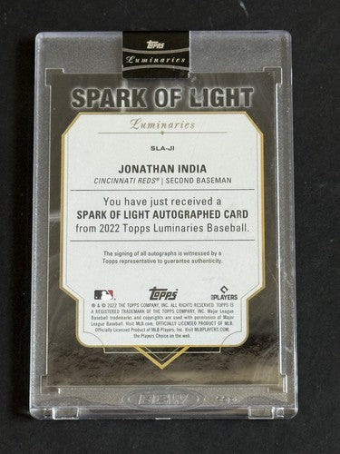 2022 Panini Luminaries Jonathan India Spark Of Light Auto #12 /15 Reds Sealed MT