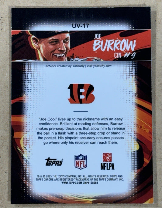 2025 Topps Chrome NFL  Joe Burrow Ultraviolet SSP Cincinnati Bengals QB Case Hit