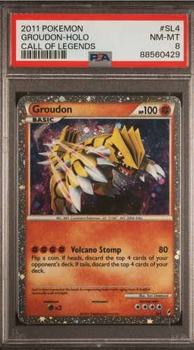 2011 POKEMON CALL OF LEGENDS #SL4 GROUDON HOLO PSA 8 Nm - Mint Rare