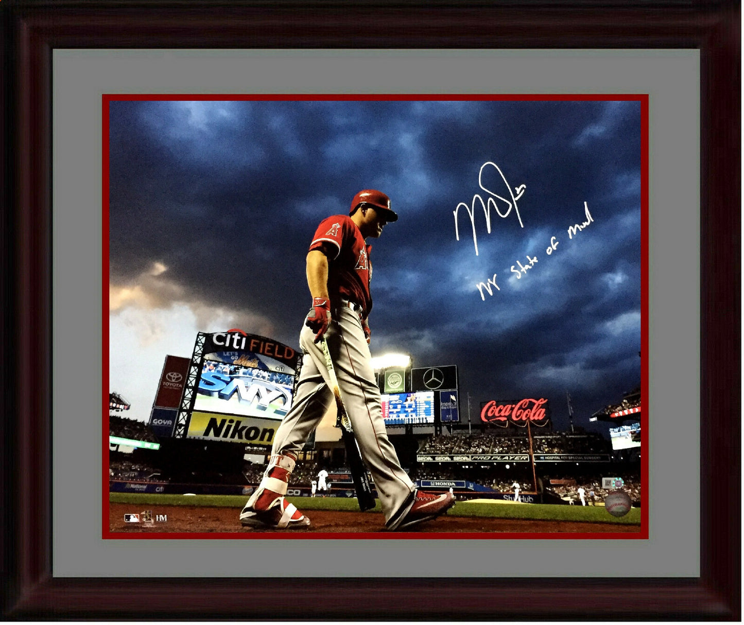 Mike Trout signed 16x20 Framed photo NY State of Mind auto Citified MLB Holo /10