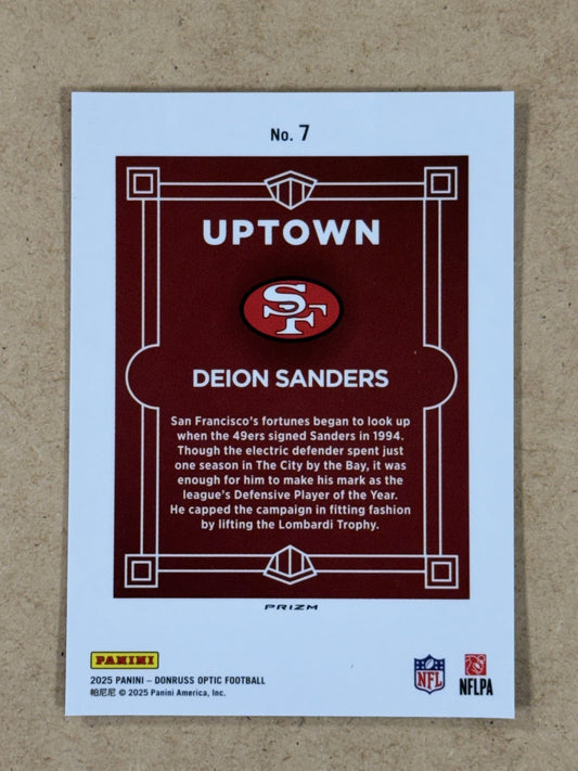 2025 Panini Optic Football Deion Sanders #7 Uptown Case Hit SF 49ers DPOY HOF