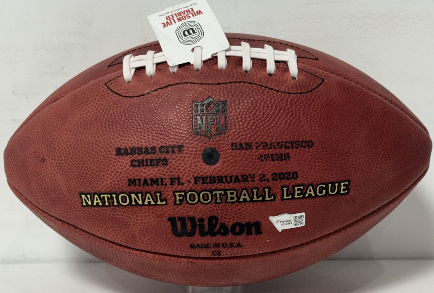 Patrick Mahomes Signed Wilson Pro SB LIV Duke Football Auto Fanatics Chiefs MVP