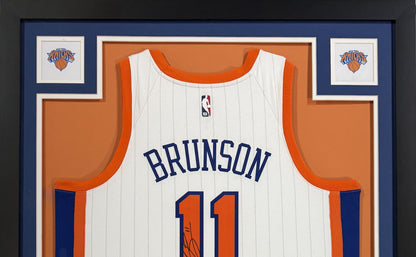 Jalen Brunson Signed Framed City Edition Nike Jersey NY Knicks Auto Fanatics COA