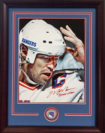 Mark Messier Signed Rangers 16x20 Framed Photo Bloody Mess Auto  Steiner Le/11