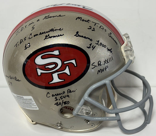 Jerry Rice Signed Authentic Used Ridell 49ers Helmet 14 Ins Auto /80 JSA LOA HOF