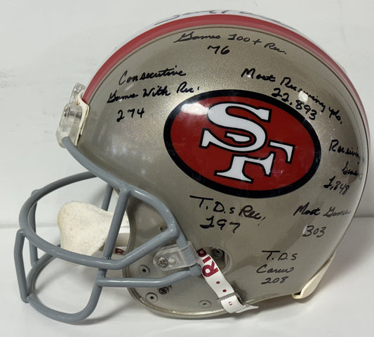Jerry Rice Signed Authentic Used Ridell 49ers Helmet 14 Ins Auto /80 JSA LOA HOF