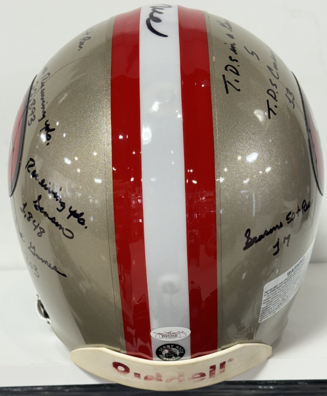 Jerry Rice Signed Authentic Used Ridell 49ers Helmet 14 Ins Auto /80 JSA LOA HOF