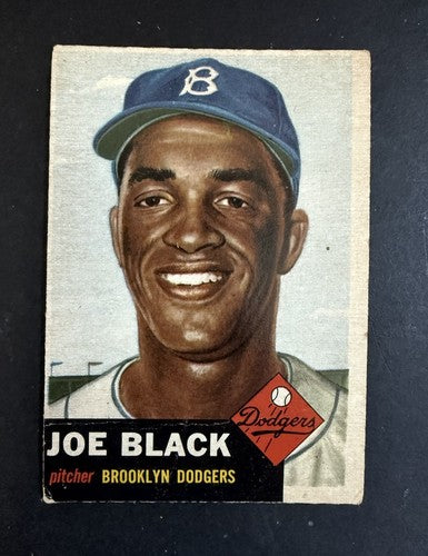 1953 Topps Baseball #81 Joe Black Short print Sp Brooklyn Dodgers Vg