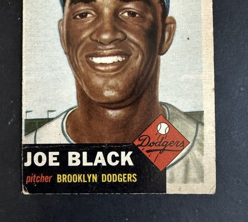 1953 Topps Baseball #81 Joe Black Short print Sp Brooklyn Dodgers Vg
