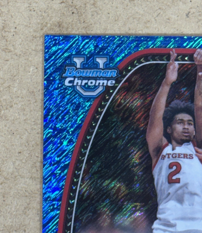 2024-25 Bowman U Dylan Harper Blue Shimmer RC Auto /35 Rutgers SA Spurs Mint