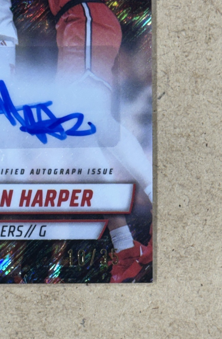 2024-25 Bowman U Dylan Harper Blue Shimmer RC Auto /35 Rutgers SA Spurs Mint