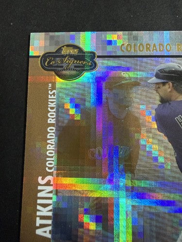 Todd Helton Garrett Atkins 2008 Topps Co-Signers #42 Gold 3/10 Mint Rockies