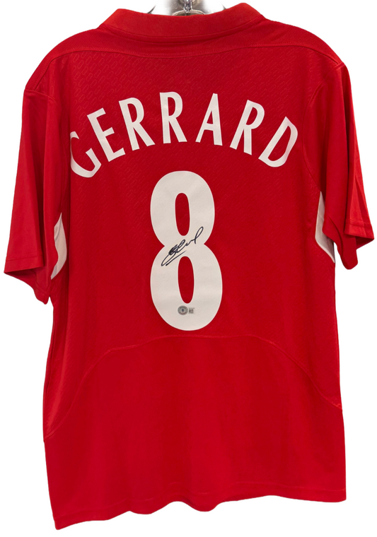Steven Gerrard Signed Reebok Liverpool #8 Champs League 2005 Jersey Auto BAS COA