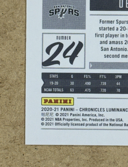 2020-21 Panini Chronicles Luminance Devin Vassell Gold 7/10 #153 RC Spurs Mint