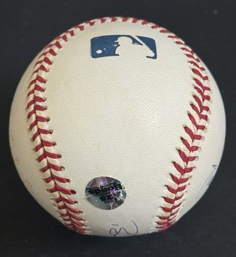 Barry Bonds & Randy Johnson Signed MLB Baseball 5x Cy MVP Stat Auto Goldin Coa