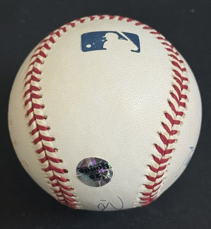 Barry Bonds & Randy Johnson Signed MLB Baseball 5x Cy MVP Stat Auto Goldin Coa