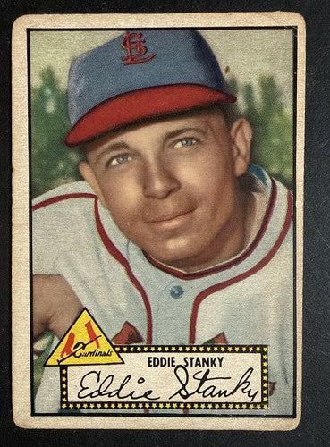 1952 Topps Eddie Stanky #76 Black Back St Louis Cardinals W /wear