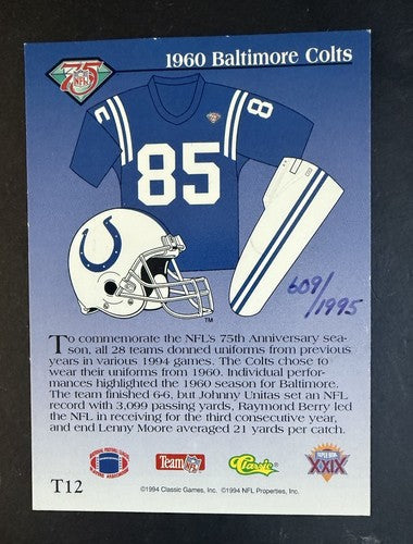 MARSHALL FAULK 1994 Classic Throwbacks T12 Rookie Signed Mint Auto LE Goldin Coa
