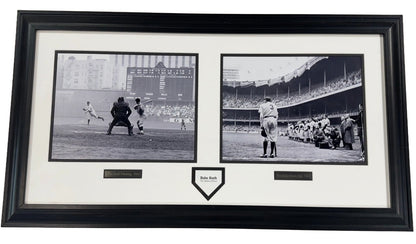 Babe Ruth The Babe Bows Out Nat Fein Framed Diptych Photo Off Negative Yankees