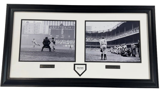 Babe Ruth The Babe Bows Out Nat Fein Framed Diptych Photo Off Negative Yankees