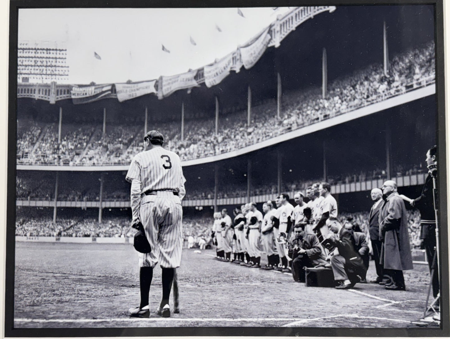 Babe Ruth The Babe Bows Out Nat Fein Framed Diptych Photo Off Negative Yankees