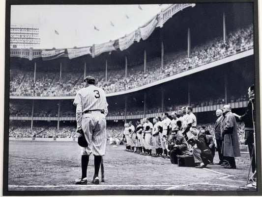 Babe Ruth The Babe Bows Out Nat Fein Framed Diptych Photo Off Negative Yankees