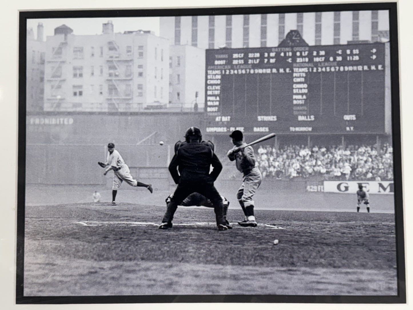 Babe Ruth The Babe Bows Out Nat Fein Framed Diptych Photo Off Negative Yankees