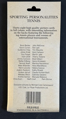 1986 FAX PAX Factory Blister Pack TENNIS SET John McEnroe Steffi Graf Rookie New