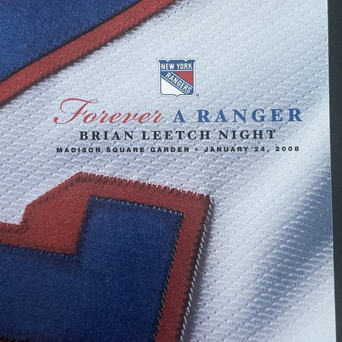 BRIAN LEETCH NY RANGERS RETIREMENT NIGHT PROGRAM # 2 Forever A Ranger Limited