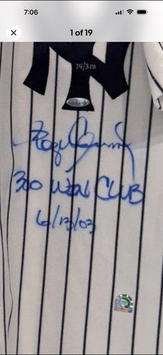 Roger Clemens #22 Signed Authentic Jersey 300 Win Club auto Yankees mlb tristar