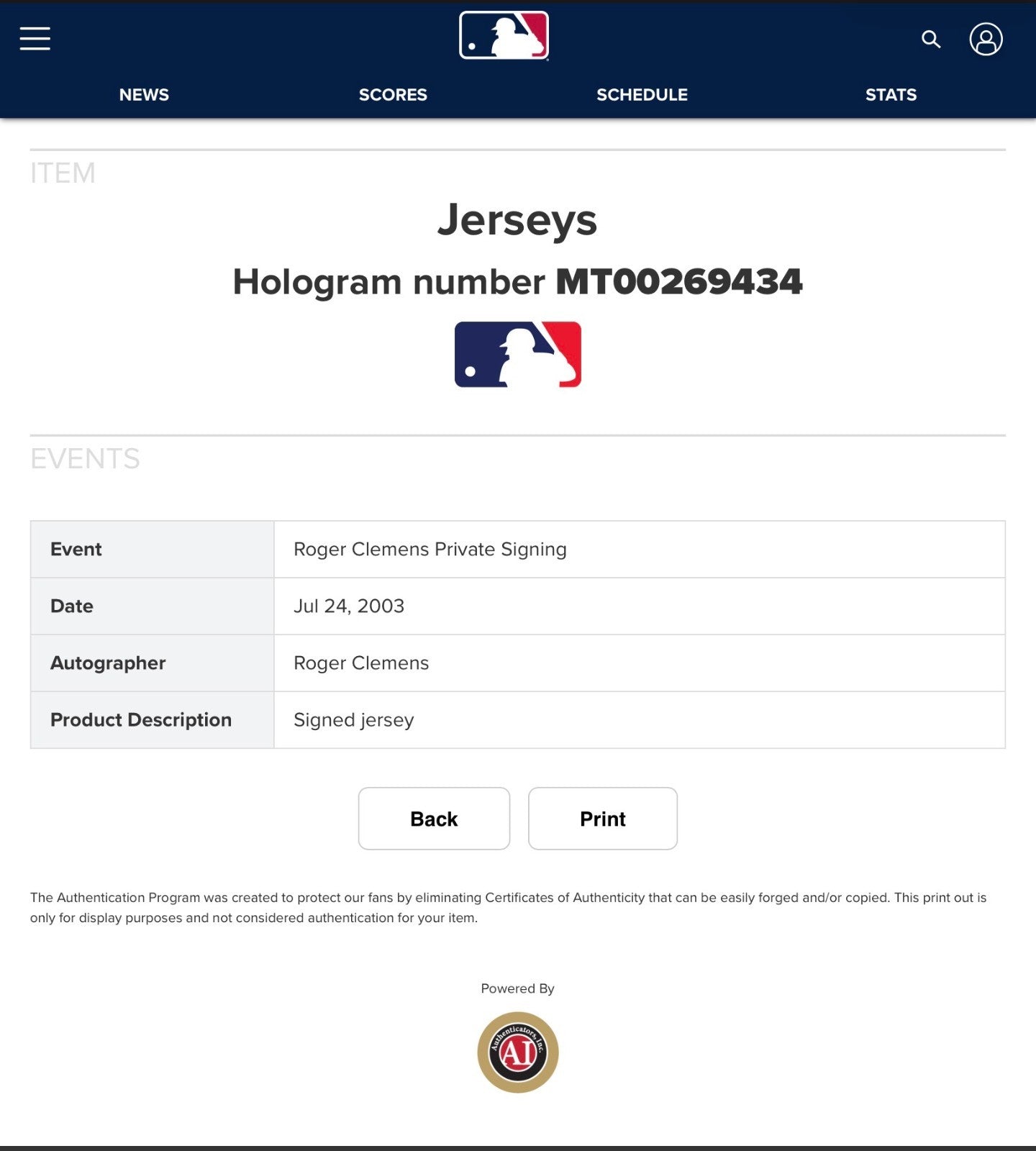 Roger Clemens #22 Signed Authentic Jersey 300 Win Club auto Yankees mlb tristar
