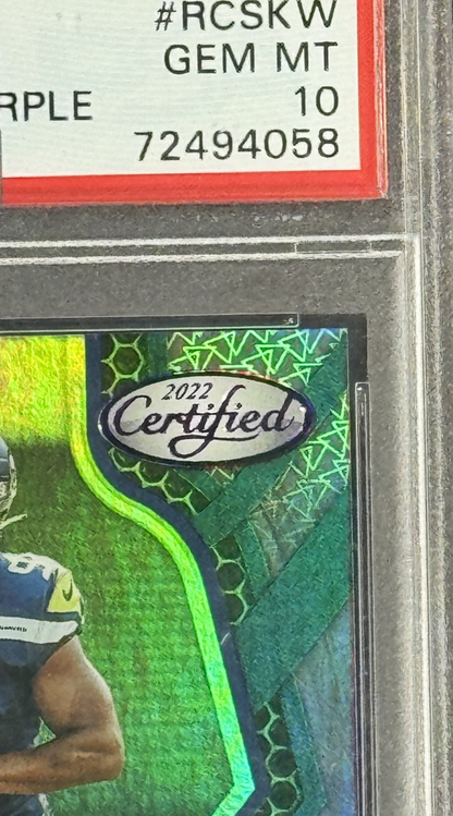 2022 Certified Rookie Roll Call Kenneth Walker RC Auto /10 PSA 10 SB MVP Chiefs