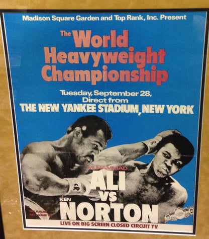 Muhammad Ali signed heavyweight title fight ticket framed auto fight poster JSA