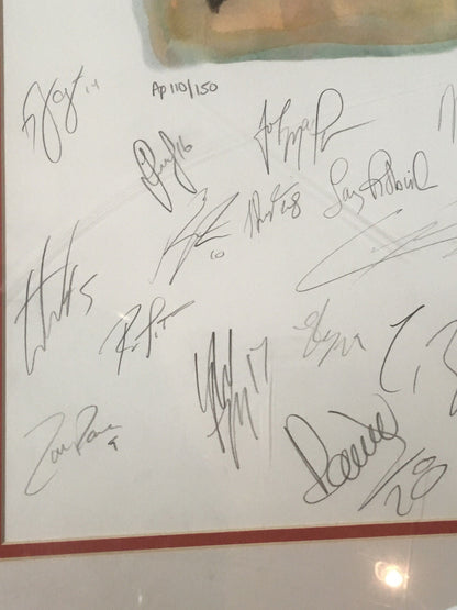 2007-08 NJ Devils team signed Stanley Cup litho 29 auto Martin Brodeur COA /150