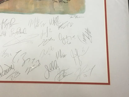 2007-08 NJ Devils team signed Stanley Cup litho 29 auto Martin Brodeur COA /150