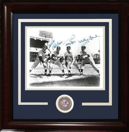 1956 Yankees Pitchers signed 4 auto 8x10 photo framed Whitey Ford Bob Grim COA