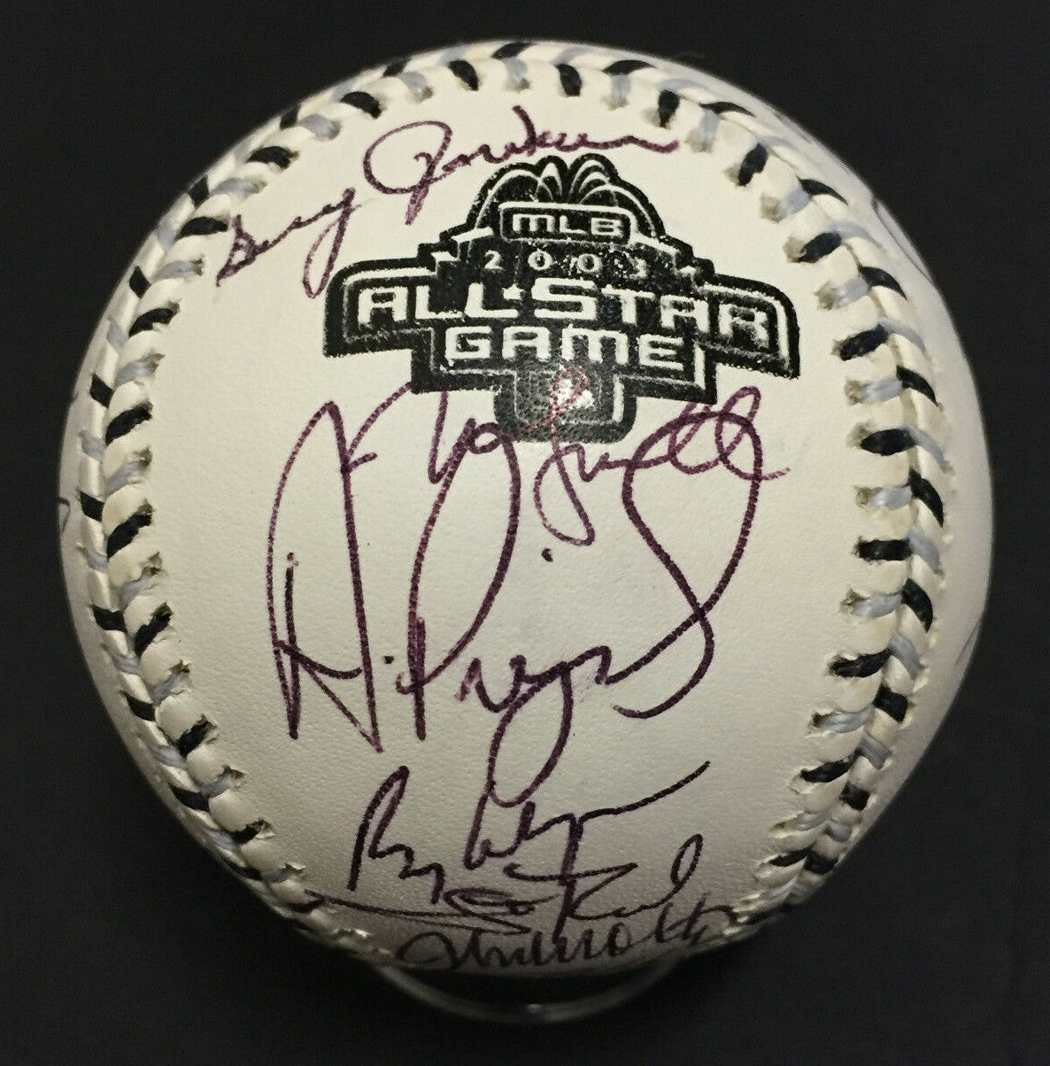 2003 All Star Game Baseball Team Signed 30 Auto Albert Pujols Smoltz Mlb Auth