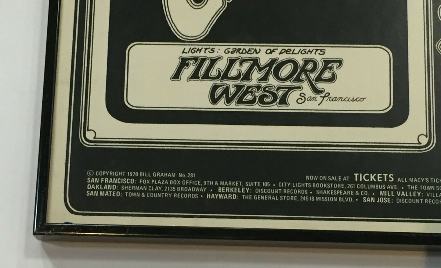 Rascals Original 1970 Filmore West Concert Poster 14x21 Framed Rare COA