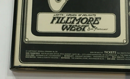Rascals Original 1970 Filmore West Concert Poster 14x21 Framed Rare COA