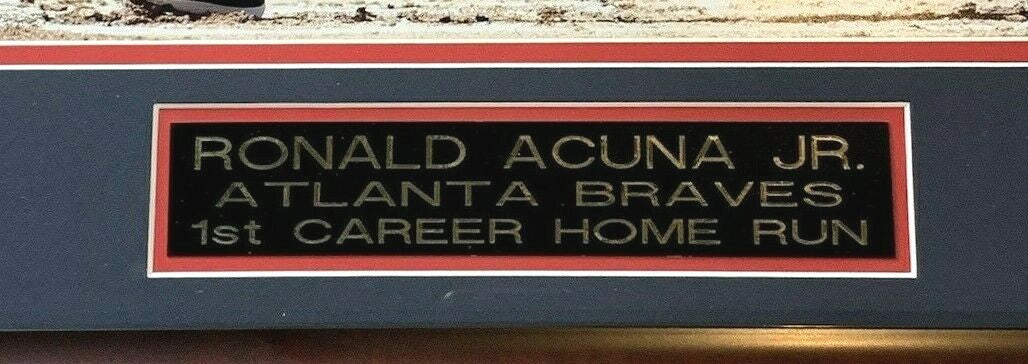 Ronald Acuna Braves Signed 16x20 Framed Photo 1st HR Autograph Mint JSA COA Roy